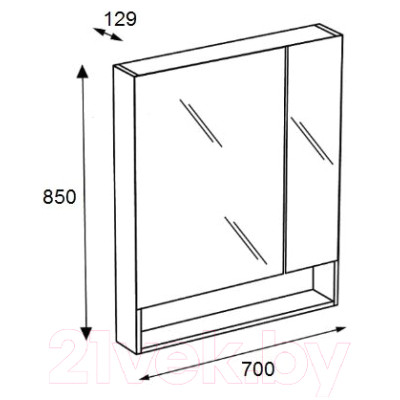 Шкаф с зеркалом для ванной Roca The Gap 70 / ZRU9000088