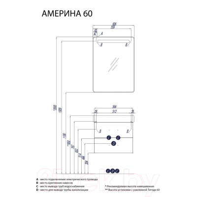 Тумба под умывальник Акватон Америна 60