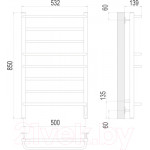 Полотенцесушитель электрический Terminus Евромикс П8 500x850