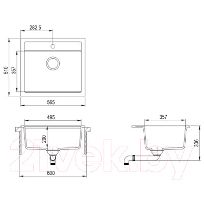 Мойка кухонная Aquasanita Quadro SQQ100