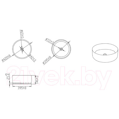 Умывальник Bravat C22284W-ENG