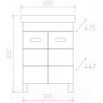 Тумба под умывальник Onika Балтика-Квадро 60.10