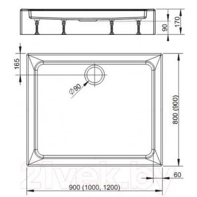 Душевой поддон Radaway Laros Compact D1000x800 / SLD81017-01