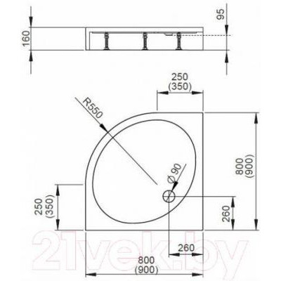 Душевой поддон Radaway Patmos A900 Compact / 4S99155-05