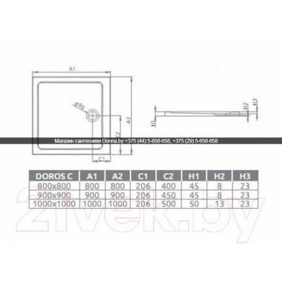 Душевой поддон Radaway Doros C900 / SDRC9090-01