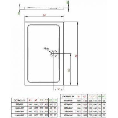 Душевой поддон Radaway Doros D900x1200 / SDRD1290-01