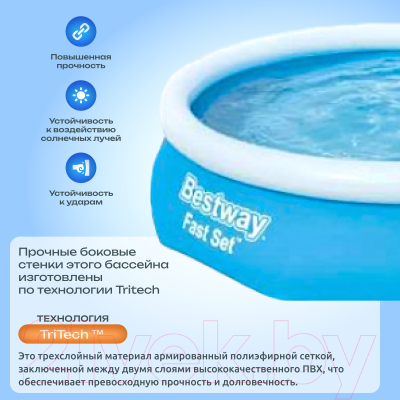 Надувной бассейн Bestway Fast Set 57270