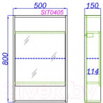Шкаф с зеркалом для ванной Aqwella Сити 50 / SIT0405DK