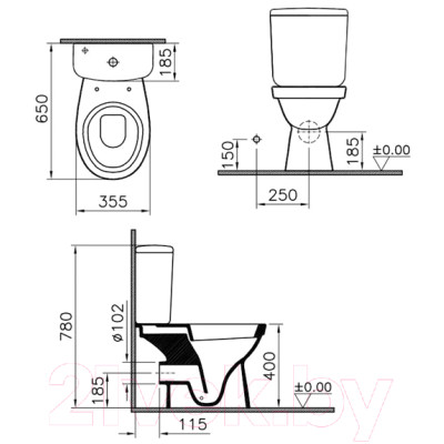 Унитаз напольный VitrA Norm Fit / 9844B099-7200