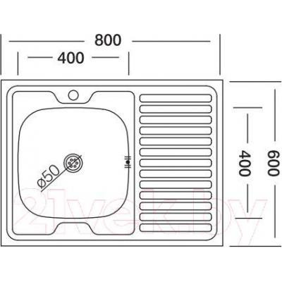 Мойка кухонная Kromevye EC 220 D