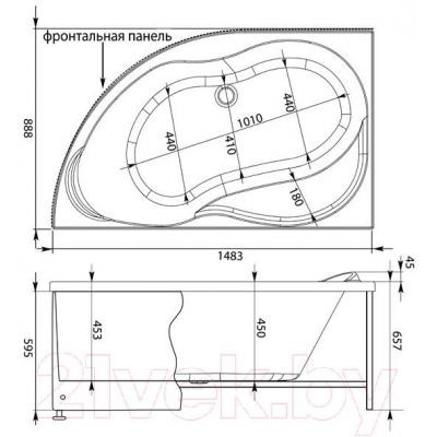 Ванна акриловая Aquanet Graciosa 150x90 L