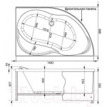 Ванна акриловая Aquanet Graciosa 150x90 R