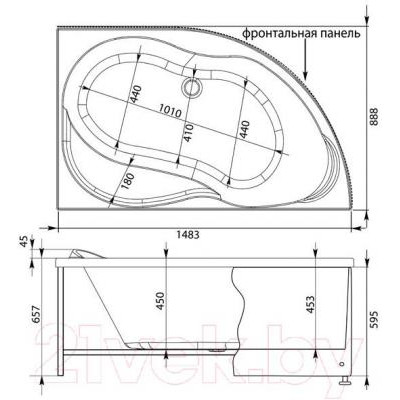 Ванна акриловая Aquanet Graciosa 150x90 R