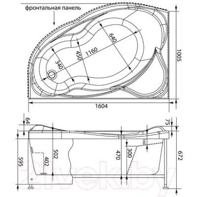 Ванна акриловая Aquanet Jamaica 160x100 L