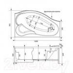 Ванна акриловая Aquanet Palma 170x90 R