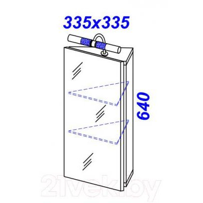 Шкаф с зеркалом для ванной Aqwella Дельта 45 / Del.04.33