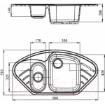 Мойка кухонная GranFest Corner GF-C960E