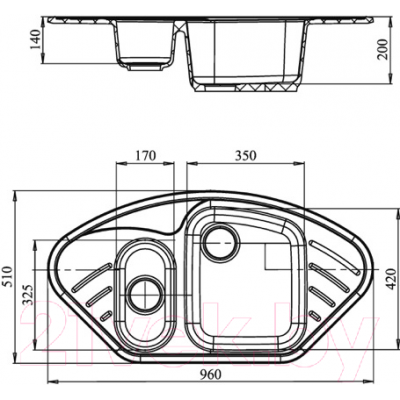Мойка кухонная GranFest Corner GF-C960E