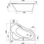 Ванна акриловая Santek Ибица 150x100 R