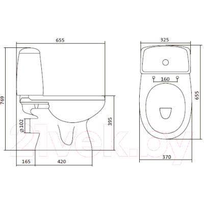 Унитаз напольный Santek Цезарь WH301746