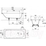 Ванна стальная Kaldewei Eurowa 170x70