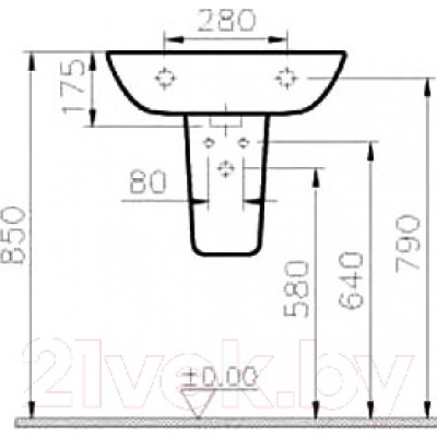 Полупьедестал VitrA S20 / 5281B003-7201