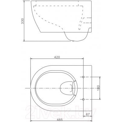 Унитаз подвесной SSWW NC 4455 / CT2038V