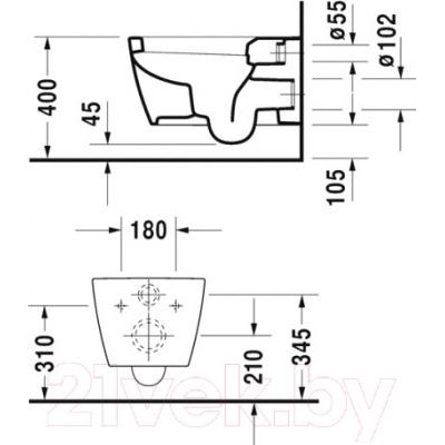 Унитаз подвесной Duravit ME by Starck 2529090000