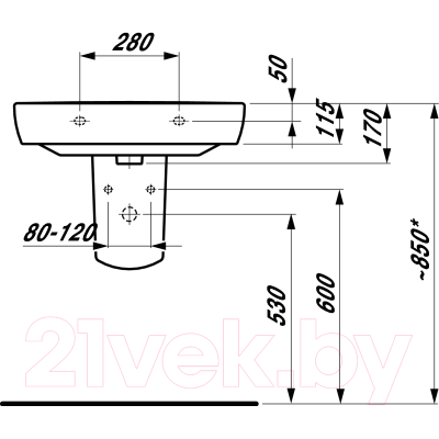 Умывальник Laufen Pro 8189530001041