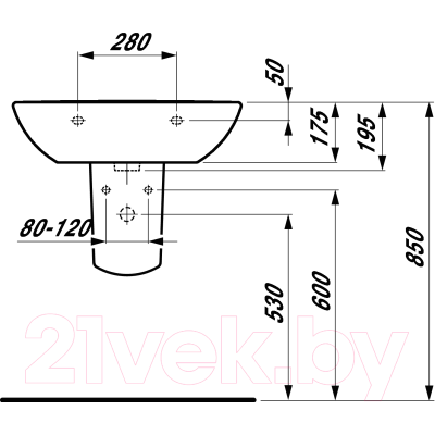 Умывальник Laufen Pro 8109530001041