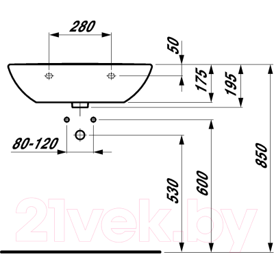 Умывальник Laufen Pro 8109530001041