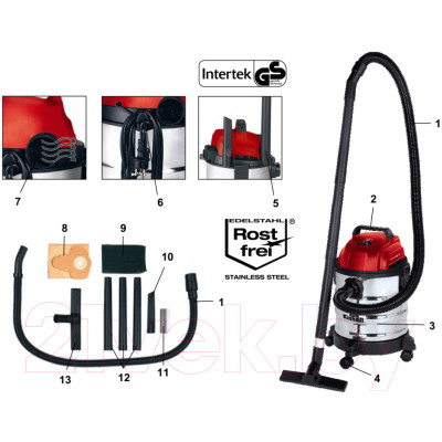 Профессиональный пылесос Einhell TC(TH)-VC 1820 S