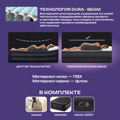 Надувная кровать Intex Pillow Rest Raised Bed 64124