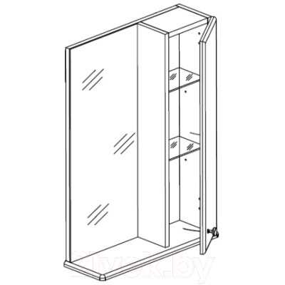 Шкаф с зеркалом для ванной СанитаМебель Камелия-11.50 Д2