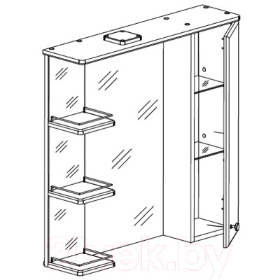 Шкаф с зеркалом для ванной СанитаМебель Камелия-12.75 Д2