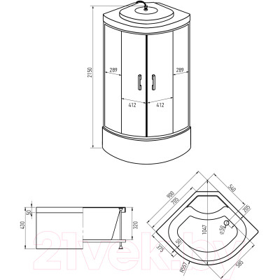 Душевая кабина Erlit ER5709TP-C24-RUS