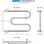 Полотенцесушитель водяной Ростела ДУ-25 М-образный 60x80 (1