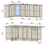 Кухонный гарнитур Интерлиния Мила 12x19