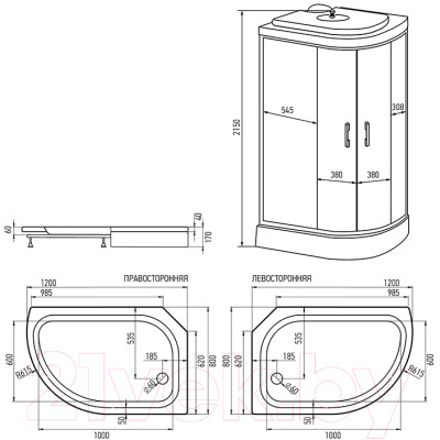 Душевая кабина Erlit ER3512PL-C3-RUS