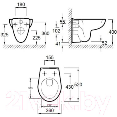 Унитаз подвесной Jacob Delafon Mideo E4345G-00