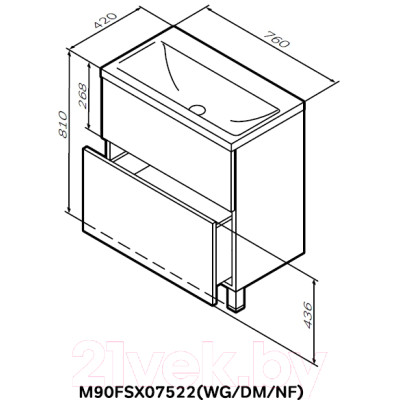 Тумба под умывальник AM.PM Gem M90FSX07522WG32