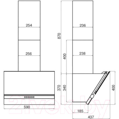 Вытяжка наклонная Faber Beryl WH A60