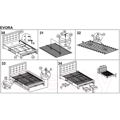 Двуспальная кровать Halmar Evora