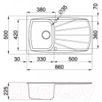 Мойка кухонная Elleci Living 300 Bianco Titano G68 / LGL30068