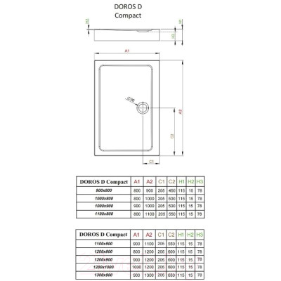 Душевой поддон Radaway Doros D Compact 100x90 / SDRD1090-05