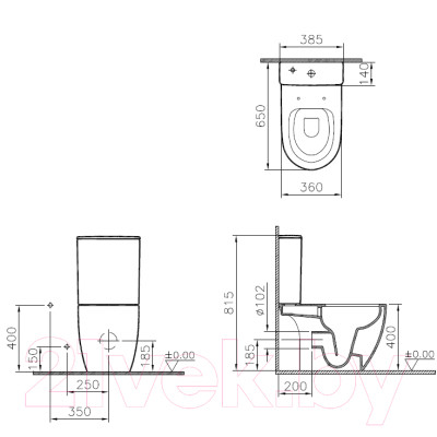 Унитаз напольный VitrA Sento Rim-Ex / 9830B003-7204