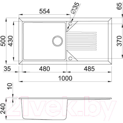 Мойка кухонная Elleci Tekno 480 Aluminium M79 / LMT48079