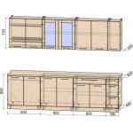 Кухонный гарнитур Интерлиния Мила Пластик 2.7 Б