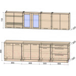 Кухонный гарнитур Интерлиния Мила Пластик 2.9 Б