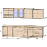 Кухонный гарнитур Интерлиния Мила Пластик 3.1 Б